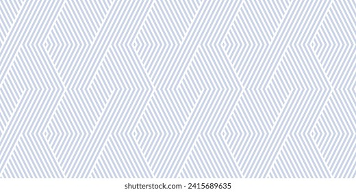 Vector geometric lines seamless pattern. Light blue abstract graphic striped ornament. Simple geometry, stripes, zig zag, chevron. Subtle modern linear background. Elegant geo design for decor, print