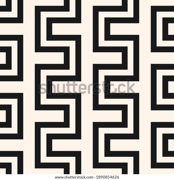 Vector geometric lines seamless pattern. Modern
monochrome texture with stripes, snake lines, zigzag. Simple
abstract geometry. Black and white graphic background. Trendy geo
ornament. Repeat design
