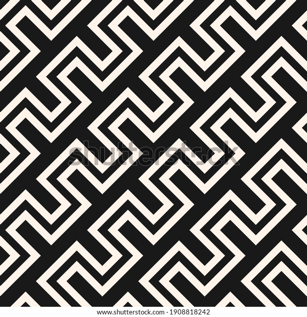 Vector geometric lines seamless pattern. Simple\
texture with stripes, diagonal snake lines, zigzag. Abstract\
geometry. Blue and white graphic background. Stylish geo ornament.\
Dark repeat design