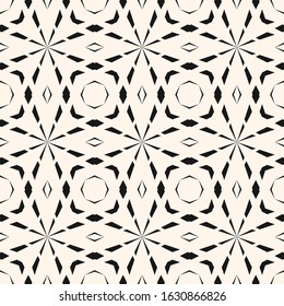 Vector geometric lines seamless texture. Abstract black and white pattern. Subtle ornament with diagonal lines, crosses, grid, net, mesh, rhombuses. Simple minimal graphic background. Repeat design