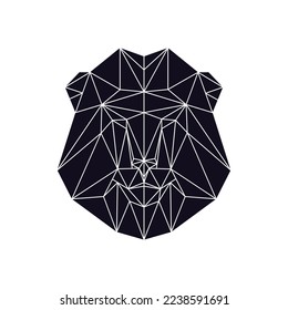 vector geometric lion design illustration, Lion Head creative icon