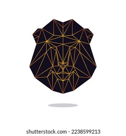 ilustración de diseño de león geométrico vectorial, icono creativo de Cabeza de León
