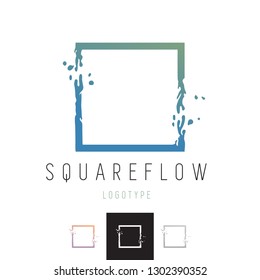 Vector Geometric Liquid Leak Spill Logo. Professional Business Corporate Branding Icon.