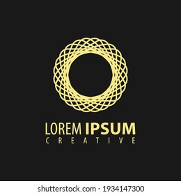 Vector geometric logo design. Abstract logo template. Line graphics monogram. Vector illustration.

