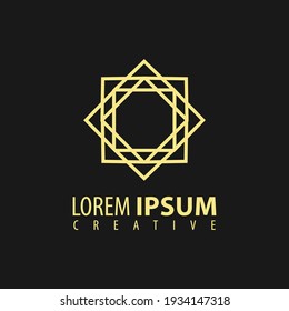 Vector geometric logo design. Abstract logo template. Line graphics monogram. Vector illustration.
