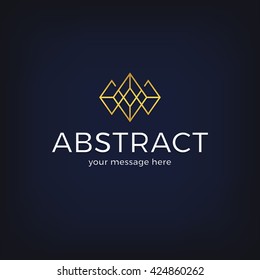 Vector geometric logo design. Abstract logo template. Vector illustration.