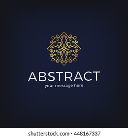 Vector geometric logo design. Abstract logo template. Vector illustration.