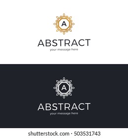 Vector geometric logo design. Abstract logo template. Vector illustration.