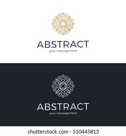 Vector geometric logo design. Abstract logo template. Vector illustration.