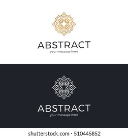 Vector geometric logo design. Abstract logo template. Vector illustration.