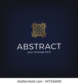 Vector geometric logo design. Abstract logo template. Vector illustration.