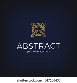 Vector geometric logo design. Abstract logo template. Vector illustration.