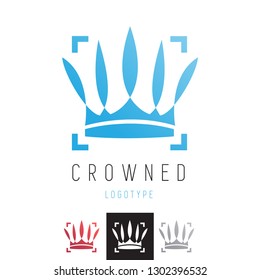 Vector Geometric Luxury Abstract Crown Logo. Professional Business Corporate Branding Icon.
