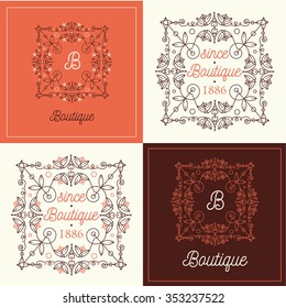 Vector geometric luxury frame with space for text in elegant line style.