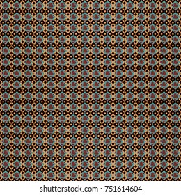 Vector geometric magenta, brown and blue flat seamless pattern.