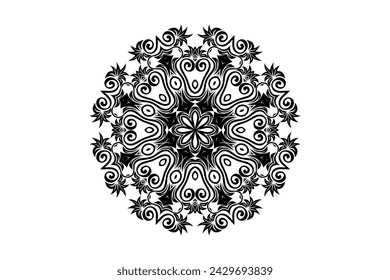 Vector geométrico mandala floral patrón sobre fondo blanco