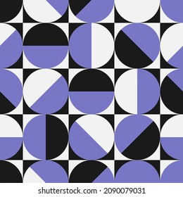 Vector geometric minimalist background in Bauhaus style with simple shapes and figures. Very Peri color of the 2022 year. Abstract scandinavian pattern design.