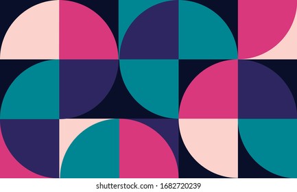 Vector geometric minimalistic artwork poster with simple geometrical shapes. Abstract vector pattern  design in Scandinavian style for web banner, presentation, branding, print, poster, flyer, card