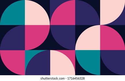 Vector geometric minimalistic artwork poster with simple geometrical shapes. Abstract vector pattern design in Scandinavian style for web banner, presentation, branding, print, poster, flyer, card