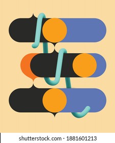 Afiche de arte minimalista geométrico vectorial. Resumen de diseño de patrones vectoriales en estilo escandinavo para banner web, presentación, marca, impresión, afiche, volante, 