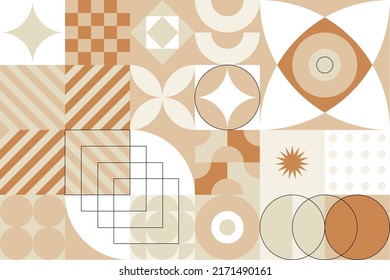 Vector geometric minimalistic artwork with simple geometrical shapes. Abstract vector pattern design