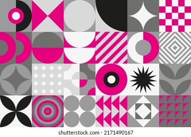 Vector geometric minimalistic artwork with simple geometrical shapes. Abstract vector pattern design