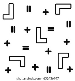 Vector geometric models. Universal Repeated abstract shapes. Modern design, background for printing, decoration in black and white.