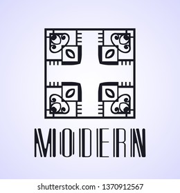Vector geometric modern art deco style logo decoration