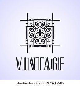 Vector geometric modern art deco style logo decoration