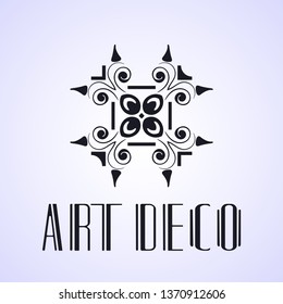 Vector geometric modern art deco style logo decoration