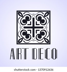 Vector geometric modern art deco style logo decoration