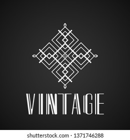 Vector geometric modern art deco style logo decoration