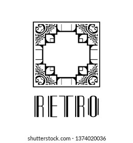 Vector geometric modern art deco style logo decoration