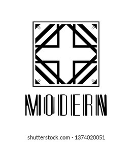 Vector geometric modern art deco style logo decoration