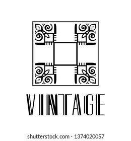 Vector geometric modern art deco style logo decoration