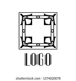 Vector geometric modern art deco style logo decoration