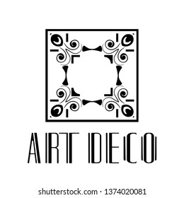 Vector geometric modern art deco style logo decoration