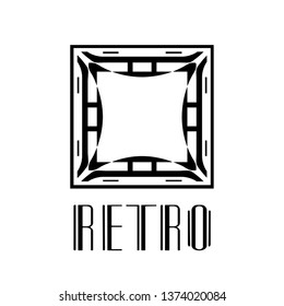 Vector geometric modern art deco style logo decoration