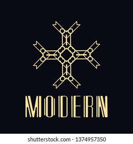 Vector geometric modern art deco style logo decoration
