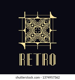 Vector geometric modern art deco style logo decoration
