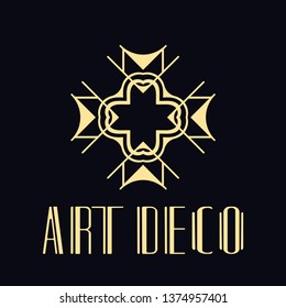 Vector geometric modern art deco style logo decoration
