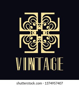 Vector geometric modern art deco style logo decoration