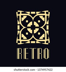 Vector geometric modern art deco style logo decoration