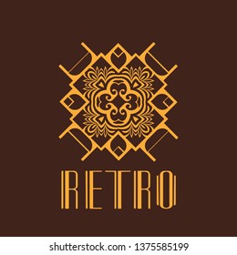 Vector geometric modern art deco style logo decoration