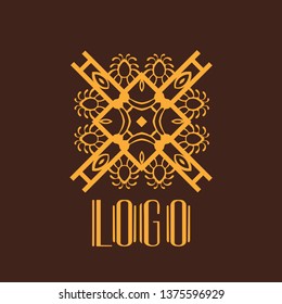 Vector geometric modern art deco style logo decoration