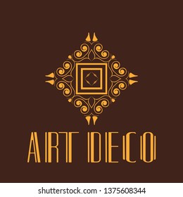 Vector geometric modern art deco style logo decoration