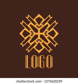 Vector geometric modern art deco style logo decoration