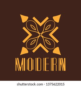 Vector geometric modern art deco style logo decoration