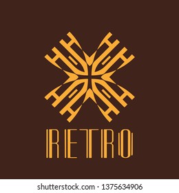 Vector geometric modern art deco style logo decoration