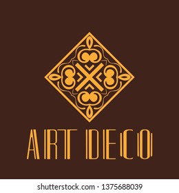 Vector geometric modern art deco style logo decoration